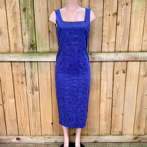 Liz Claiborne Purple Floral Embroidered Dress EUC